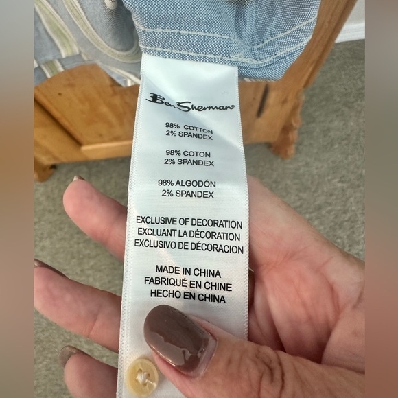 Ben Sherman Striped Oxford Shirt Short Sleeves XXL NWT - Picture 10 of 13